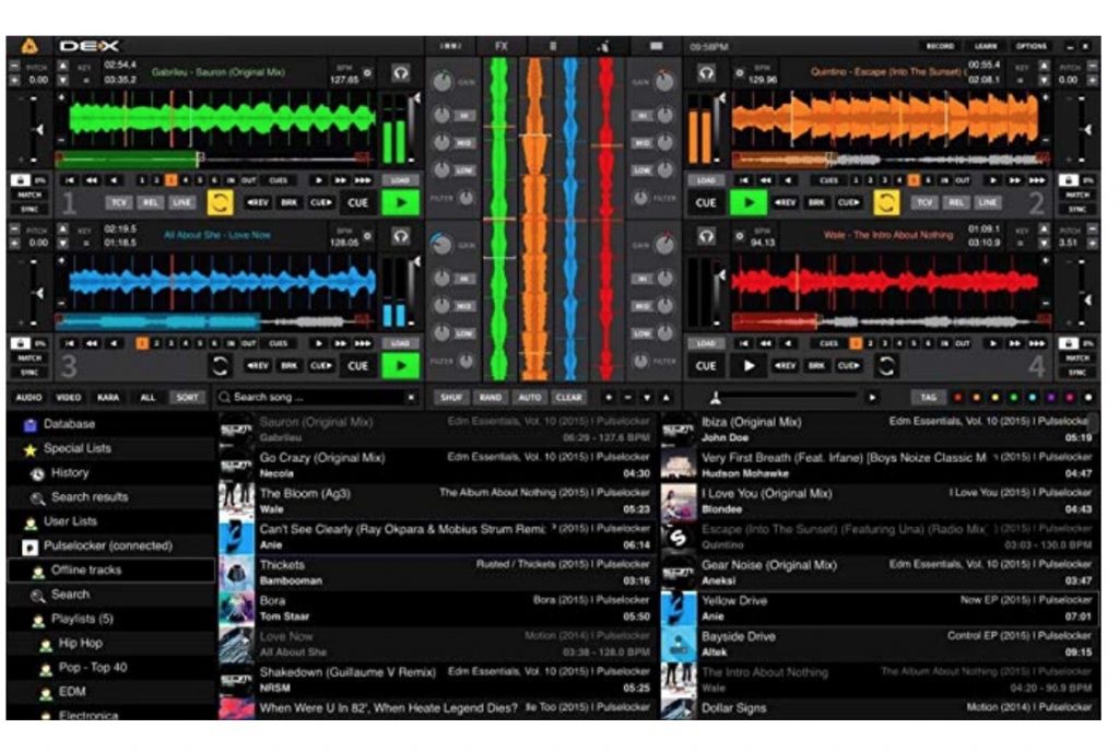 pcdj dex filter out music